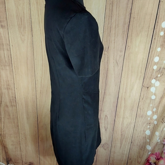 Jessica Howard Black Back Zipper Short Sleeve Round Neck Career - Picture 8 of 13